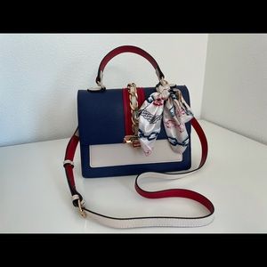 Aldo Glenda Satchel Colorblock Red/Blue/Off-White